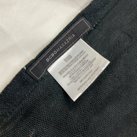 BCBGMaxAzria Tan and Black Fringe Blanket Scarf One Size - Picture 9 of 13